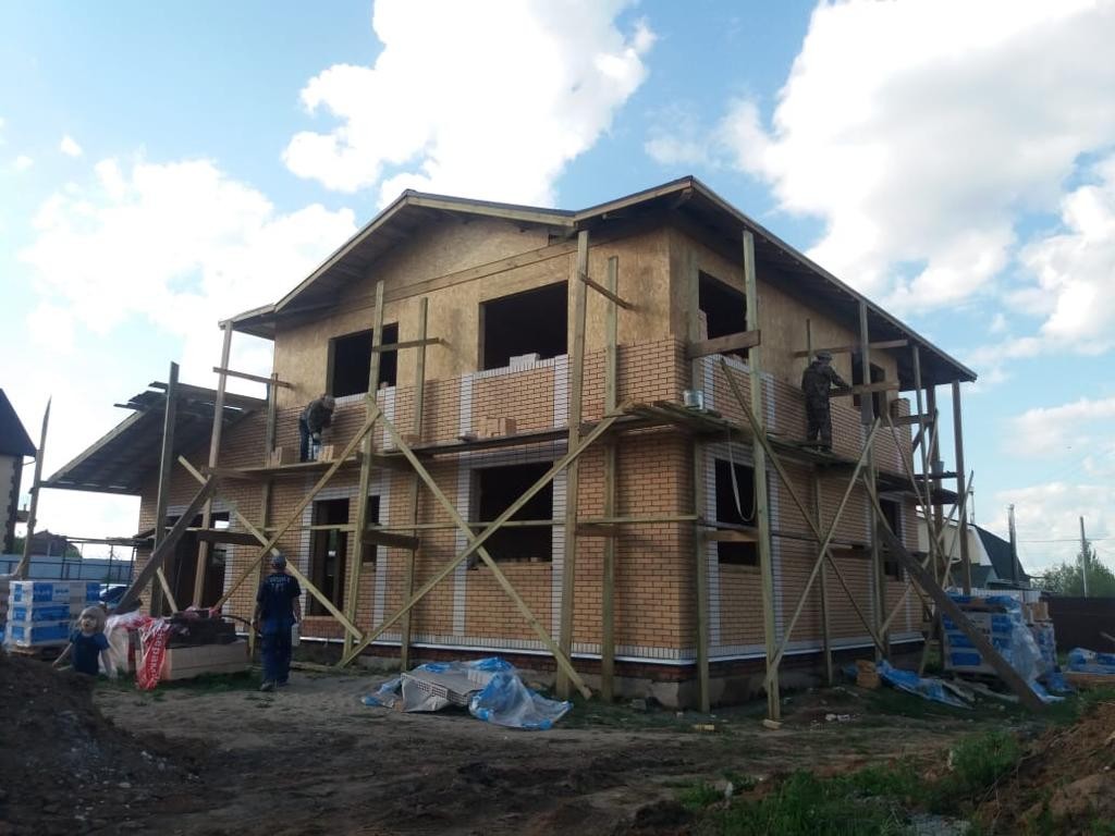 Продолжается работа по строительству дома по проекту "Карбункул" в мкр. Соляное г. Чебоксары