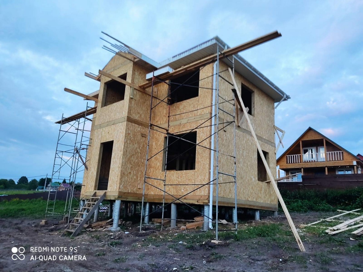 Продолжаем сборку жилого дома по типовому проекту "Аугит" в д. Сарадон Дальнеконстантиновского района